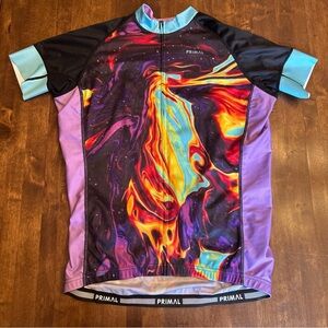 Primal Womens XL Cycling Jersey Race Cut Melting Colors Bike Gym Performance